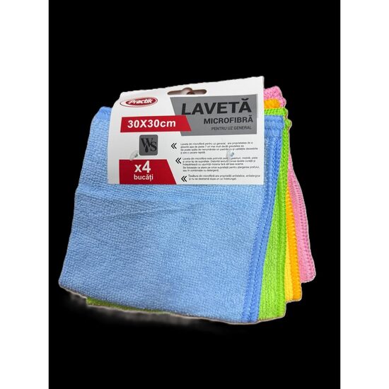 Lavete microfibra 30X40, 4/set, 10set/bax  COLORATE